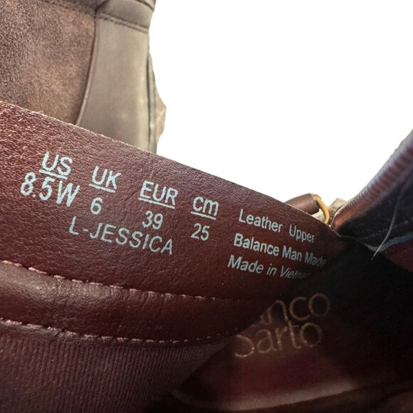 Franco Sarto Jessica Leather Boots Size 8.5W  EU 39 Castagno Brown NWOT - Picture 4 of 11